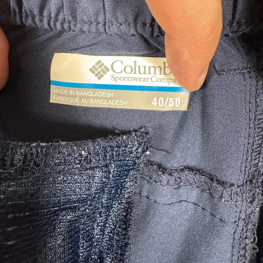 Columbia Hiking Pants Mens 40 X 30 Navy Blue Outdoor Cargo Stretch Lightweight